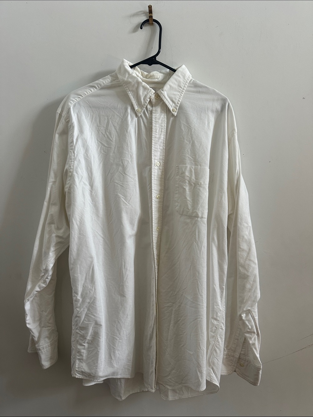 Brooks Brothers Off-White Button-Down Dress Shirt Trad Fit